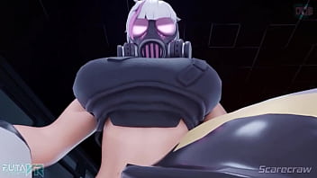 Chaos agent gets pleasured by two mouths