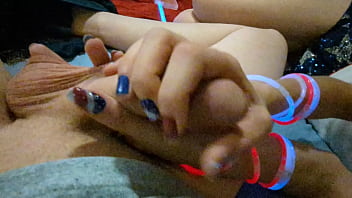 4th of july pov close up hand job with dripping cum and pretty nails 4th of july pov close up hand job with dripping cum and pretty nails
