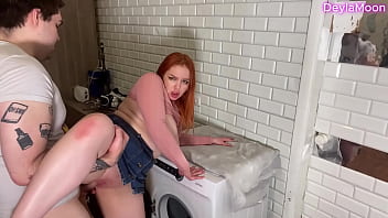 Stepmom stuck in washing machine and stepson inserts huge cock into her s1e12