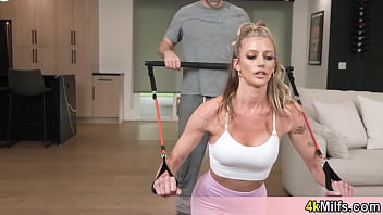 Sporty wife wants to exercise but i am too horny Sporty wife wants to exercise but i am too horny