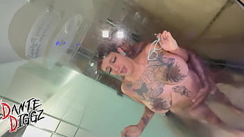 Latina anal slut gia lov3ly gets her asshole banged on a stripper pole & in a glass shower