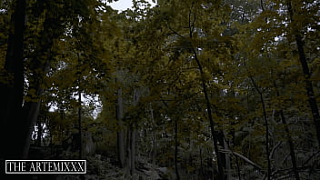 Lonely ebony sexy teen gets fucked in woods by big black dick