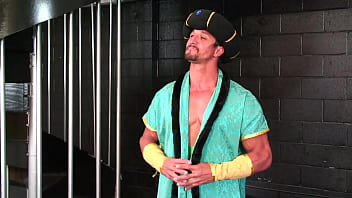 Jessica lynn is a real blonde genie who sits on her magical couch wearing her costume