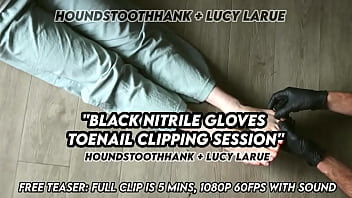 Black nitrile gloves toenail clipping session