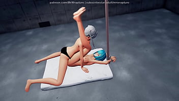 Tied up in the basement for lesbian fun