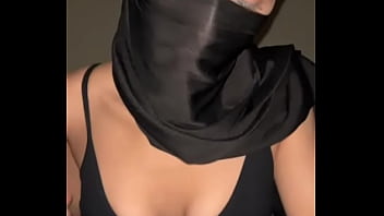 Solo hijab tease • muslim girl grabs her arab boobs like a nasty tit hungry slut