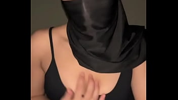 Solo hijab tease • muslim girl grabs her arab boobs like a nasty tit hungry slut