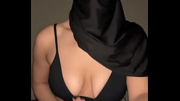 Solo hijab tease • muslim girl grabs her arab boobs like a nasty tit hungry slut