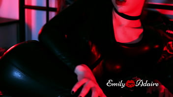 Teaser Trans Girl In A Leather Catsuit Strokes Her Cock For You And Gives You Her Juice Emily Adaire Ts High Heels thumbnail