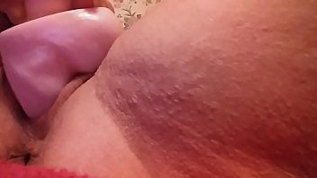 Playing with leon my flesh colored dildo