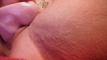 Playing with leon my flesh colored dildo