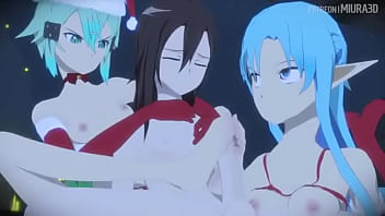 Blowjob de asuna elf en navidad