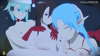 Blowjob de asuna elf en navidad
