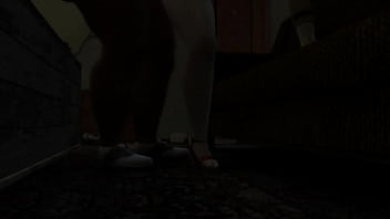 Girl in the rain seeks shelter