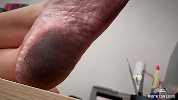 Today i got my soles very dirty so enjoy them closeup and imagine how you lick them clean Today i got my soles very dirty so enjoy them closeup and imagine how you lick them clean