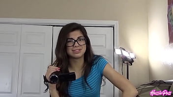 Ava’s glasses stay on as brian cums on her pretty face in pov