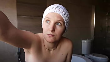 Cute brunette smoking