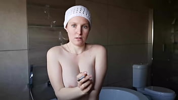 Cute brunette smoking