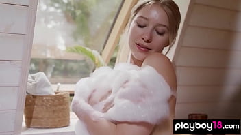 Cute all natural blonde hottie posing nude in the bath Cute all natural blonde hottie posing nude in the bath
