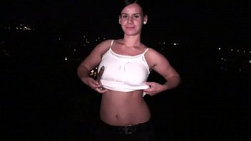 A girl nterviewed before public sex gangbang part 1