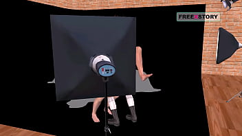 An animated lesbian 3d threesome sex video three beautiful girls fucking each other using strapon dick