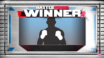 Ally kay a versatile blonde maintains a wide stance as the victor of the fight thrusts