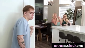 Boys night in turns into a wild foursome with busty stepmoms Boys night in turns into a wild foursome with busty stepmoms