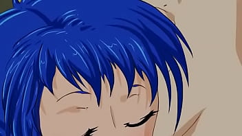 Sexy blue haired girl taking it