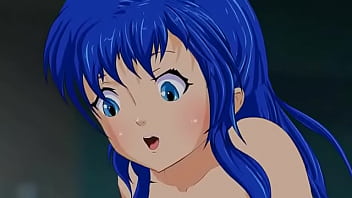 Sexy blue haired girl taking it