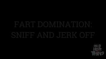 Fart worship & jerk off — mistress owns his face