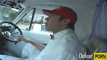 Ice cream dude bangs two horny chicks