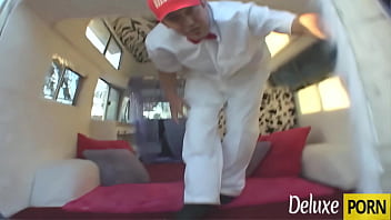 Ice cream dude bangs two horny chicks