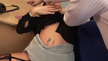 Kerry louise bends over the bosses desk and takes it from behind