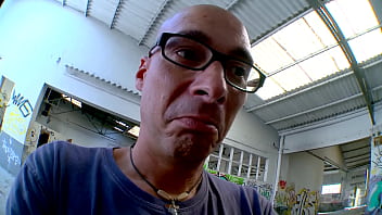 Lou takes it deep against the counter then it's on the floor where she takes it in the ass