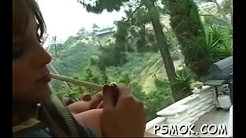Irresistible wench smokes