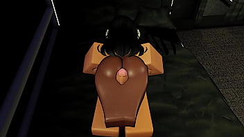 Ebony petite roblox gamer girl pussy gets filled