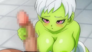 Cheelai gives broly a handjob gets cum on face