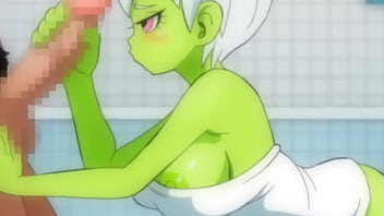 Cheelai gives broly a handjob gets cum on face
