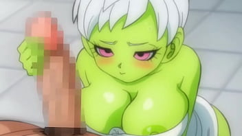 Cheelai gives broly a handjob gets cum on face