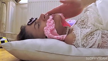 Pov close up tied up bondage sex & bj spit on her face