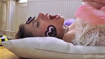 Pov close up tied up bondage sex & bj spit on her face