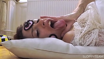 Pov close up tied up bondage sex & bj spit on her face