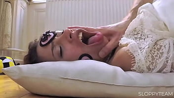 Pov close up tied up bondage sex & bj spit on her face