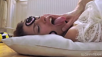 Pov close up tied up bondage sex & bj spit on her face