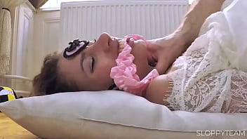 Pov close up tied up bondage sex & bj spit on her face