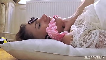 Pov close up tied up bondage sex & bj spit on her face