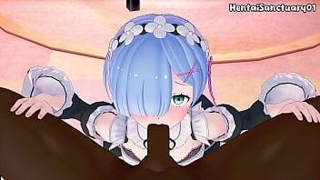 Rem reverse cowgirl anal with bbc