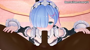 Rem reverse cowgirl anal with bbc