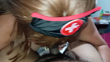 Milf nurse sucking cock deep throat