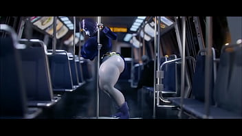 Milf mom got possessed by alien in train